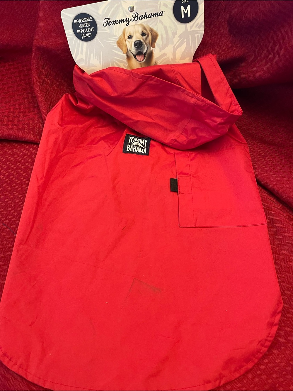 Tommy Bahama Pets Bright Red Reversible Rain Jacket